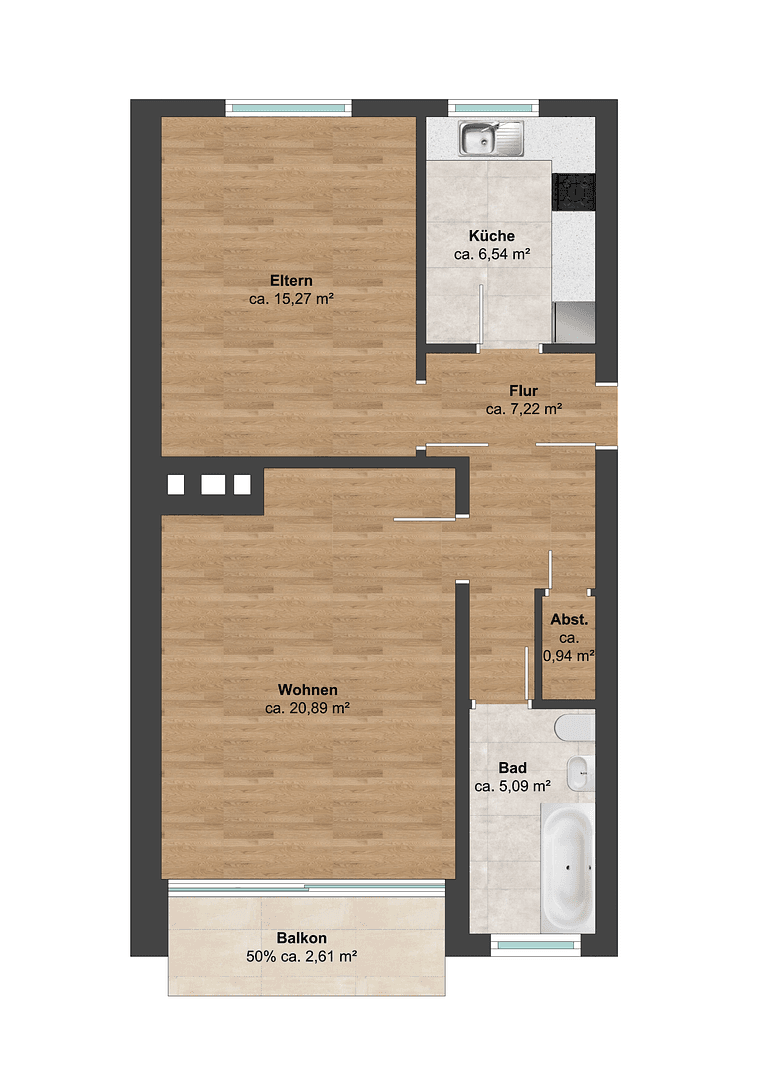 Pronájem bytu 2+1 58 m², Am Fleth 9a, Brunsbüttel, Šlesvicko-Holštýnsko Pronájem bytu 2+1 58 m², Am Fleth 9a, Brunsbüttel, Šlesvicko-Holštýnsko