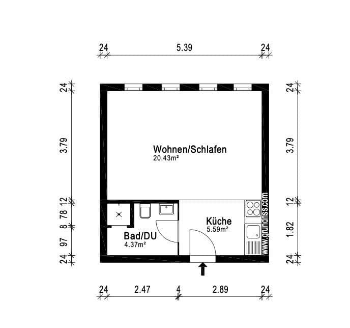 Prodej bytu 1+1 30 m², Haspelstraße 10, Kaiserslautern, Porýní-Falc Prodej bytu 1+1 30 m², Haspelstraße 10, Kaiserslautern, Porýní-Falc