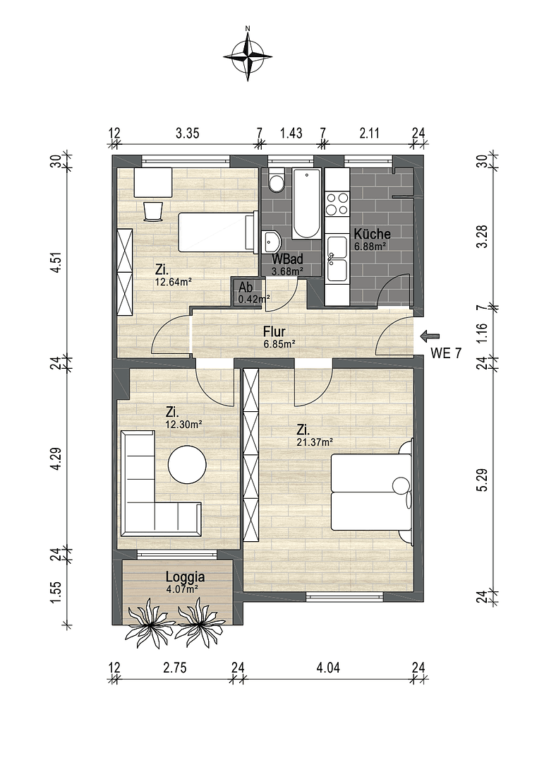Pronájem bytu 3+1 67 m², Hischestraße 5, Hannover, Dolní Sasko Pronájem bytu 3+1 67 m², Hischestraße 5, Hannover, Dolní Sasko
