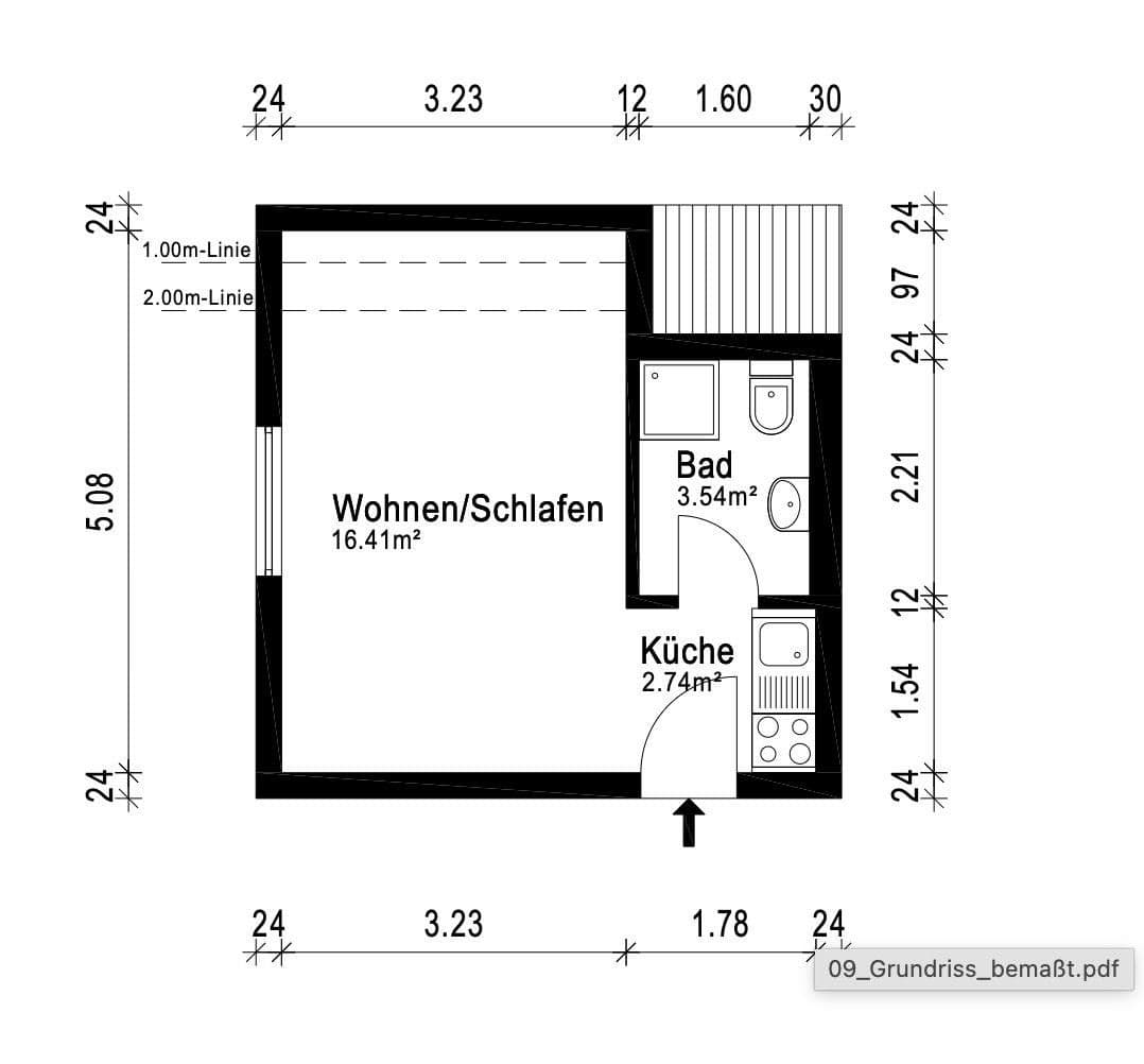 Pronájem bytu 1+1 21 m², Föhrenweg 16, Kaiserslautern, Porýní-Falc Pronájem bytu 1+1 21 m², Föhrenweg 16, Kaiserslautern, Porýní-Falc
