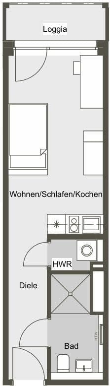 Pronájem bytu 1+1 31 m², Bossestr. 7m, Berlin, Berlín Pronájem bytu 1+1 31 m², Bossestr. 7m, Berlin, Berlín