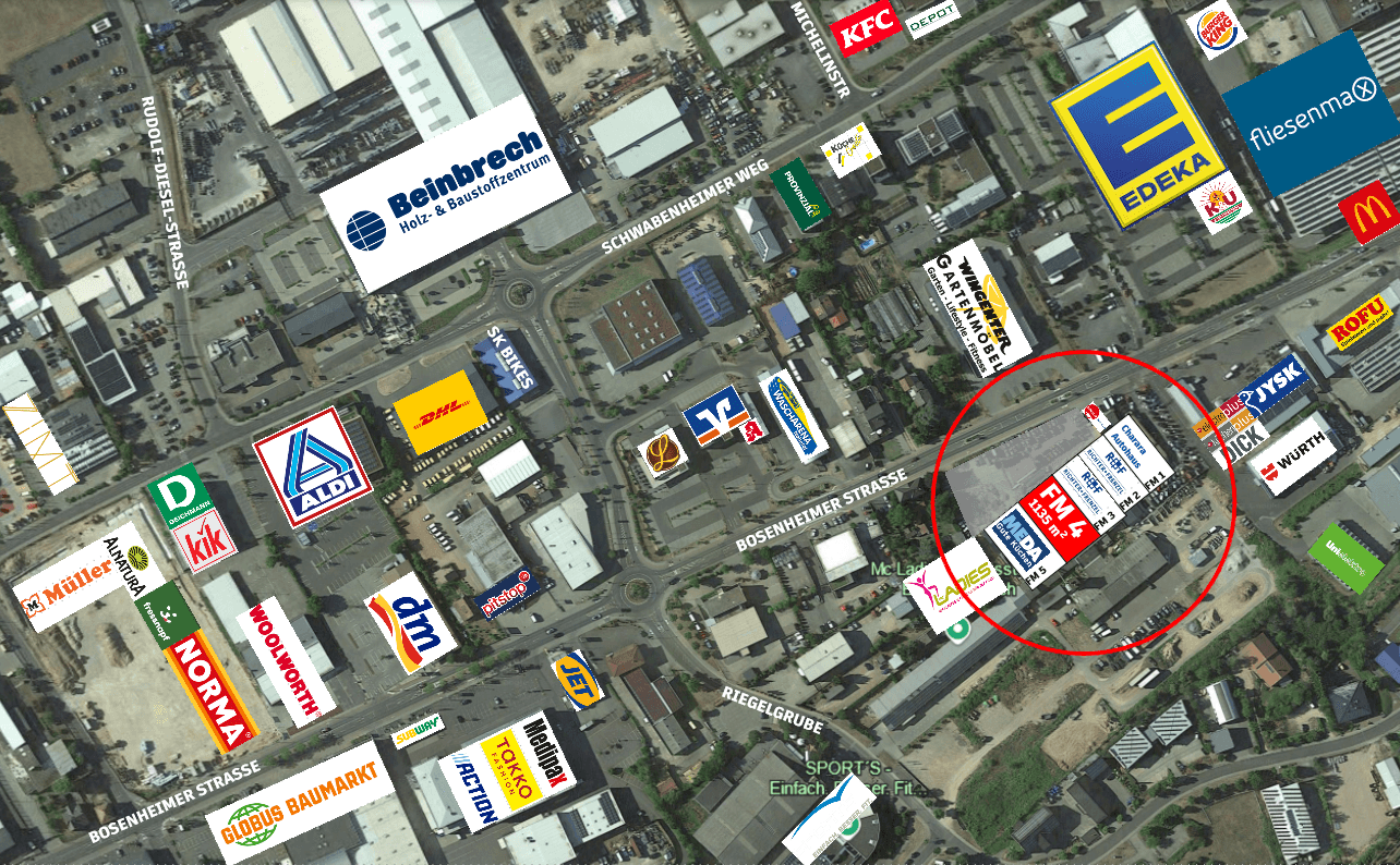 Pronájem nebytového prostoru 10.000 m², Bosenheimer Straße 280, Bad Kreuznach, Porýní-Falc Pronájem nebytového prostoru 10.000 m², Bosenheimer Straße 280, Bad Kreuznach, Porýní-Falc