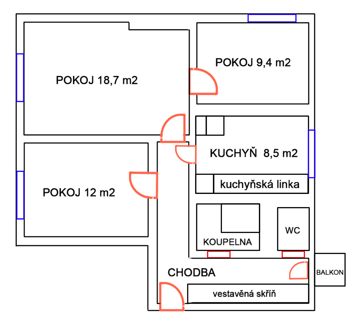 Pronájem bytu 3+1 68 m², Horňátecká, Praha, Praha Pronájem bytu 3+1 68 m², Horňátecká, Praha, Praha