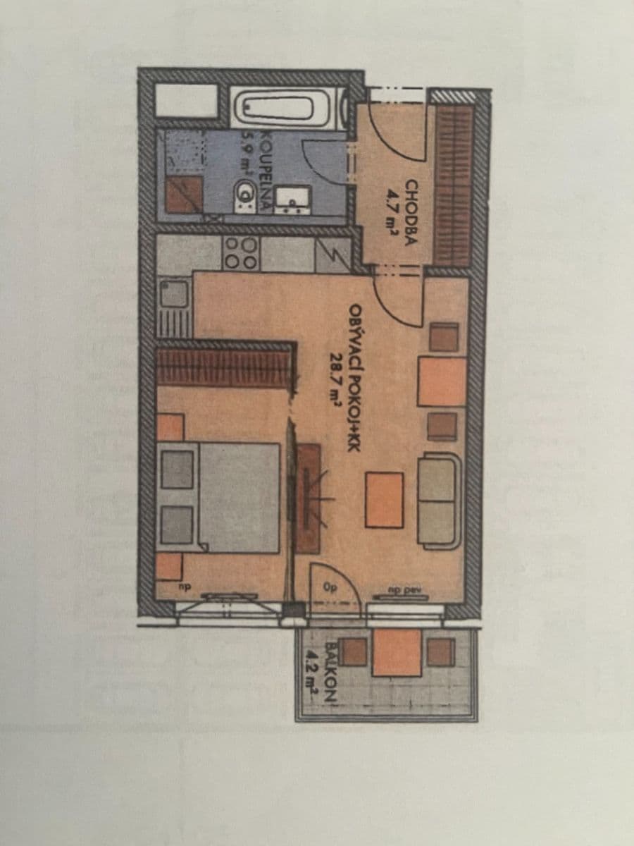 Pronájem bytu 2+kk 45 m², Honzíkova, Praha, Praha Pronájem bytu 2+kk 45 m², Honzíkova, Praha, Praha