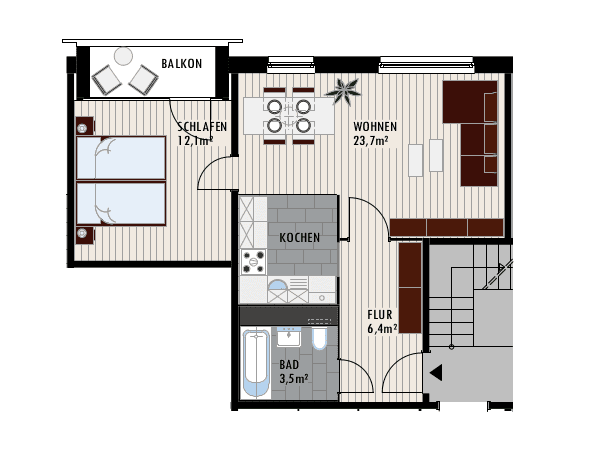Pronájem bytu 2+1 48 m², Rigaer Strasse 1, Halle (Saale), Sasko-Anhaltsko Pronájem bytu 2+1 48 m², Rigaer Strasse 1, Halle (Saale), Sasko-Anhaltsko