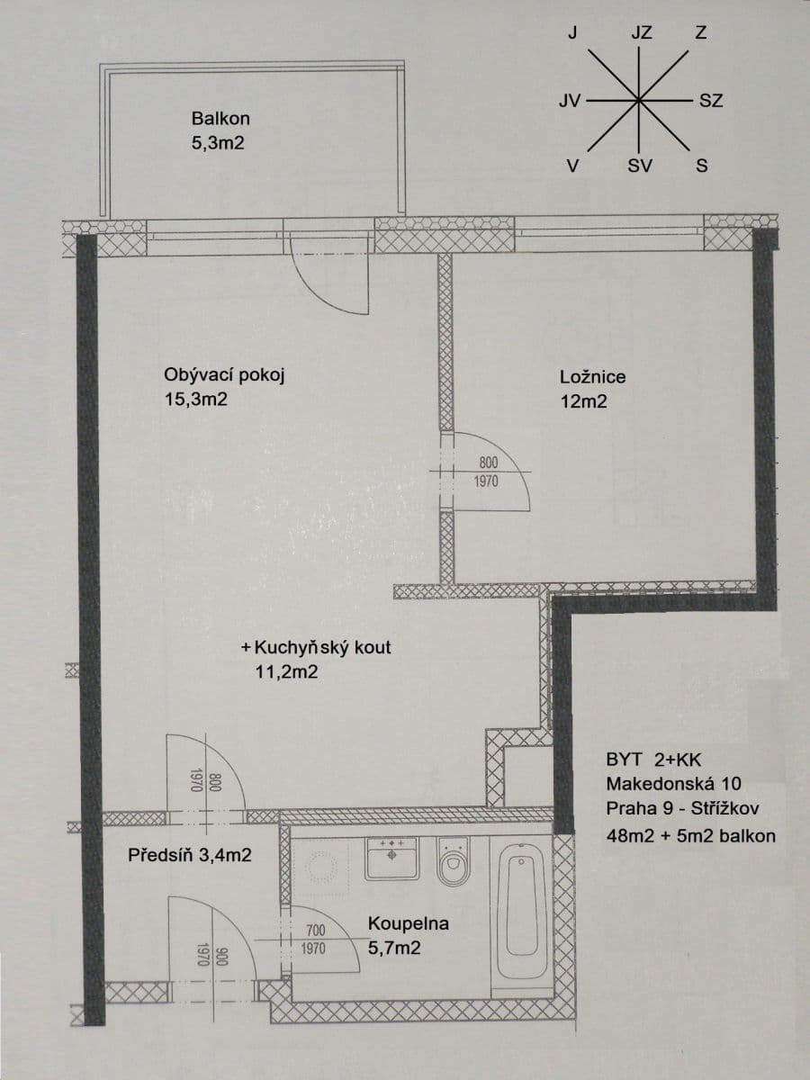 Prodej bytu 2+kk 48 m², Makedonská, Praha, Praha Prodej bytu 2+kk 48 m², Makedonská, Praha, Praha