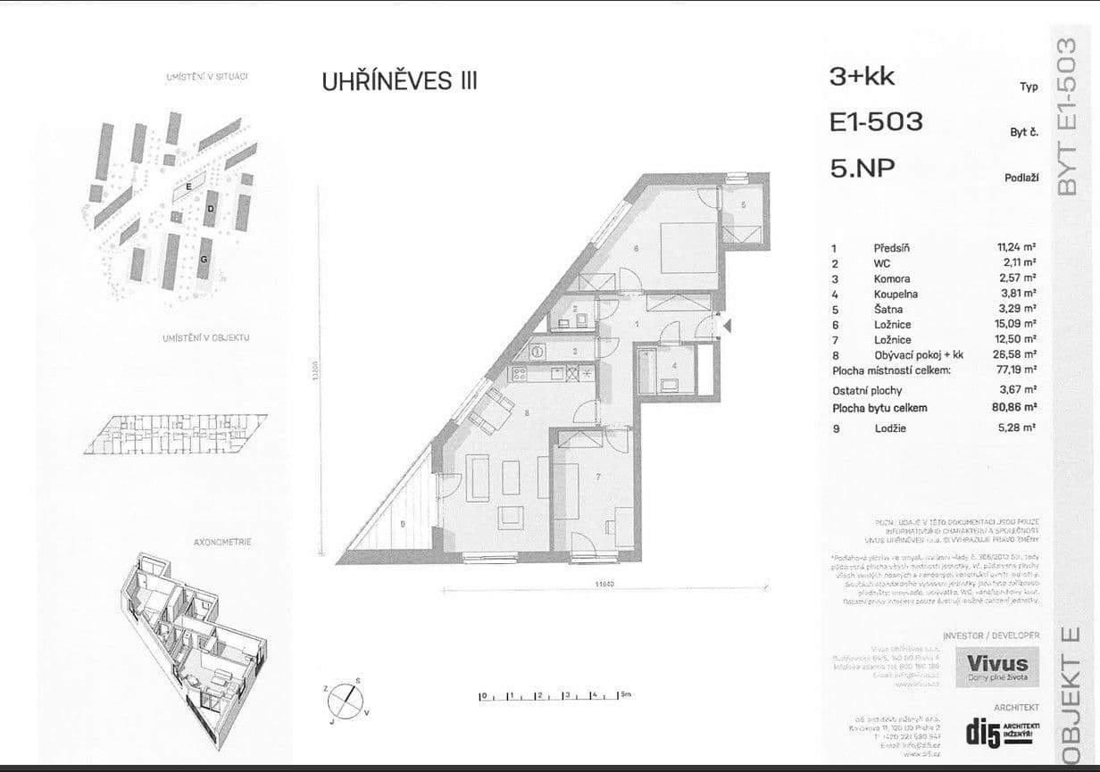 Pronájem bytu 3+kk 80 m², Ke Kříži, Praha, Praha Pronájem bytu 3+kk 80 m², Ke Kříži, Praha, Praha