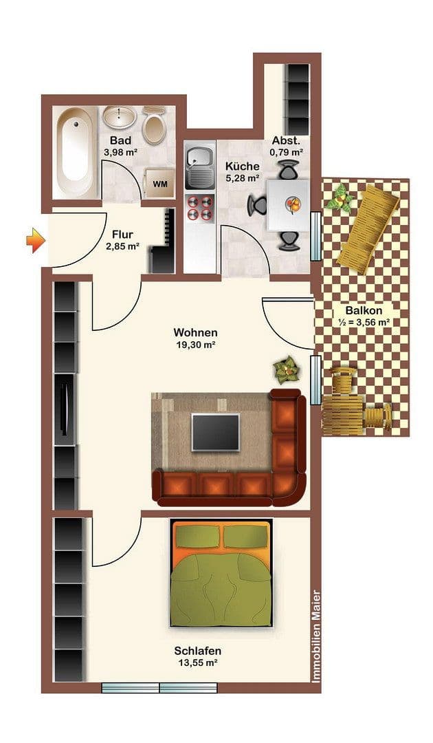 Prodej bytu 2+1 50 m², Franz-Xaver-Brunner-Str. 4, Bad Griesbach i.Rottal, Bavorsko Prodej bytu 2+1 50 m², Franz-Xaver-Brunner-Str. 4, Bad Griesbach i.Rottal, Bavorsko