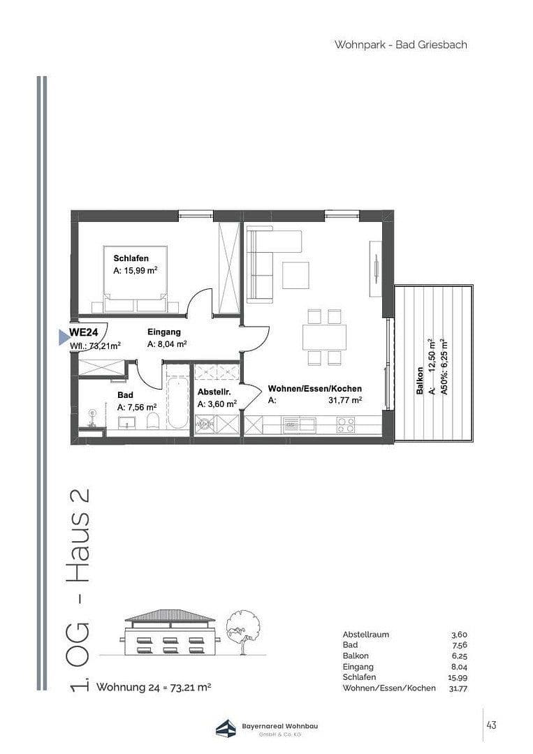 Pronájem bytu 2+1 74 m², Am Steinkart 5b, Bad Griesbach i.Rottal, Bavorsko Pronájem bytu 2+1 74 m², Am Steinkart 5b, Bad Griesbach i.Rottal, Bavorsko