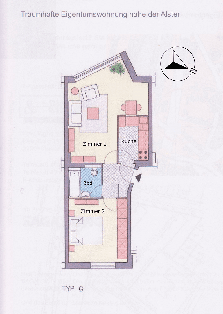 Prodej bytu 2+1 44 m², Hamburg, Hamburg Prodej bytu 2+1 44 m², Hamburg, Hamburg
