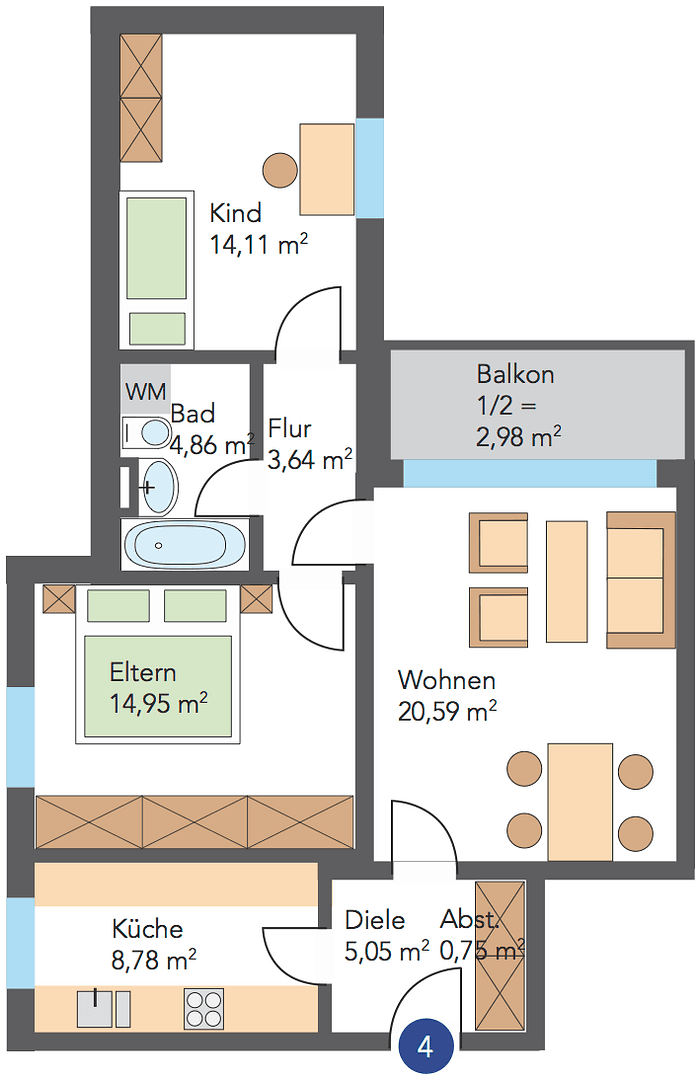 Pronájem bytu 3+1 74 m², Dr.-Wachler-Weg 37, Goslar, Dolní Sasko Pronájem bytu 3+1 74 m², Dr.-Wachler-Weg 37, Goslar, Dolní Sasko