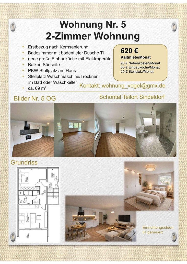 Pronájem bytu 2+1 69 m², Schöntal, Bádensko-Württembersko Pronájem bytu 2+1 69 m², Schöntal, Bádensko-Württembersko