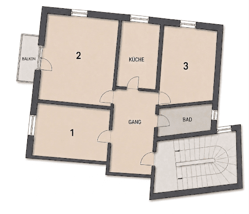 Pronájem bytu 3+1 56 m², Augsburg, Bavorsko Pronájem bytu 3+1 56 m², Augsburg, Bavorsko