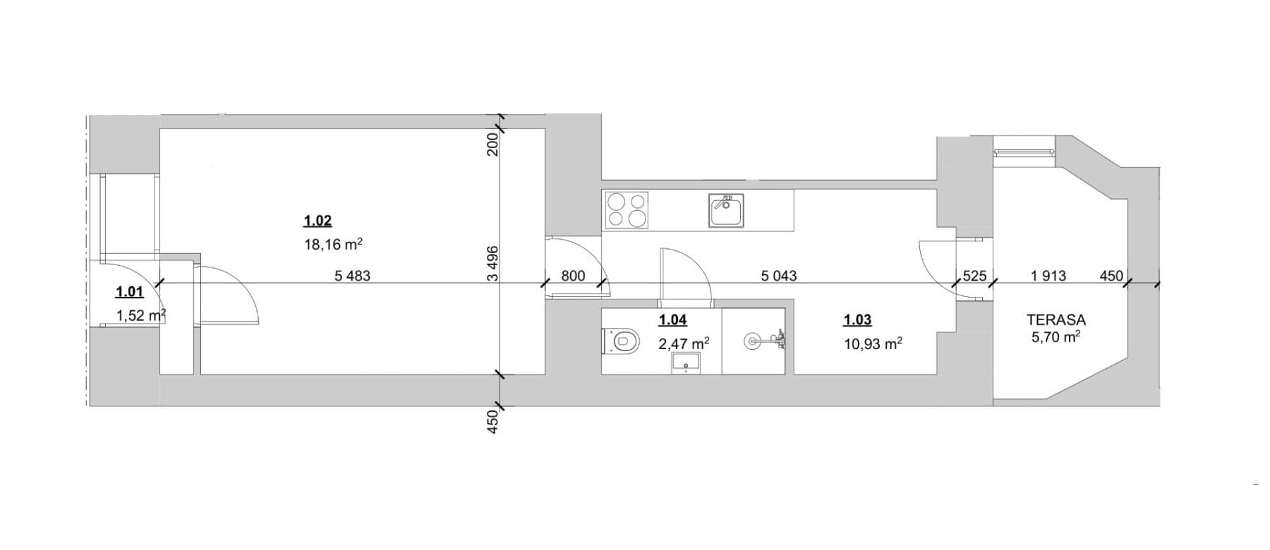 Pronájem bytu 1+1 34 m², Körnerova, Brno, Jihomoravský kraj Pronájem bytu 1+1 34 m², Körnerova, Brno, Jihomoravský kraj