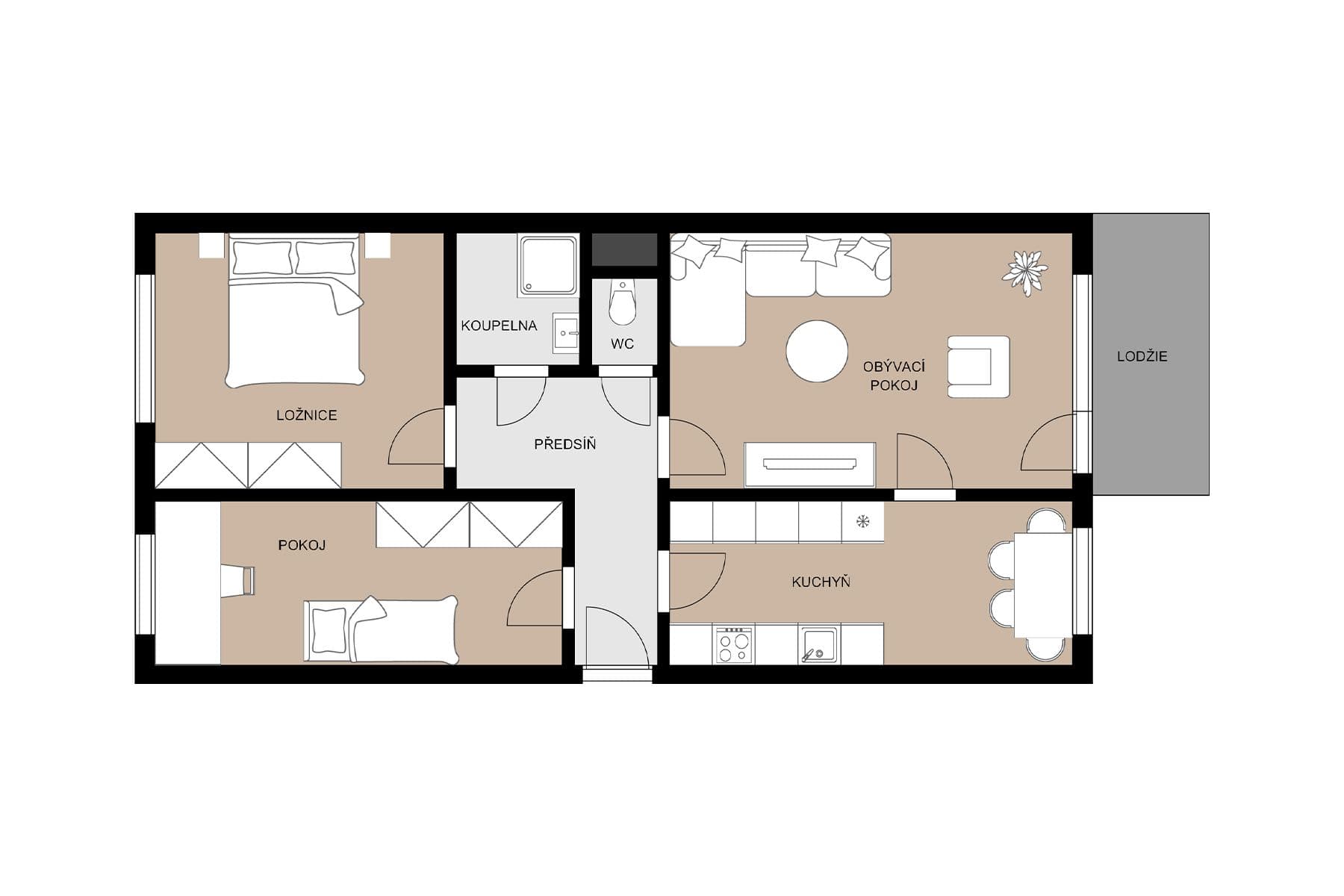 Prodej bytu 3+1 65 m², Krynická, Praha, Praha Prodej bytu 3+1 65 m², Krynická, Praha, Praha