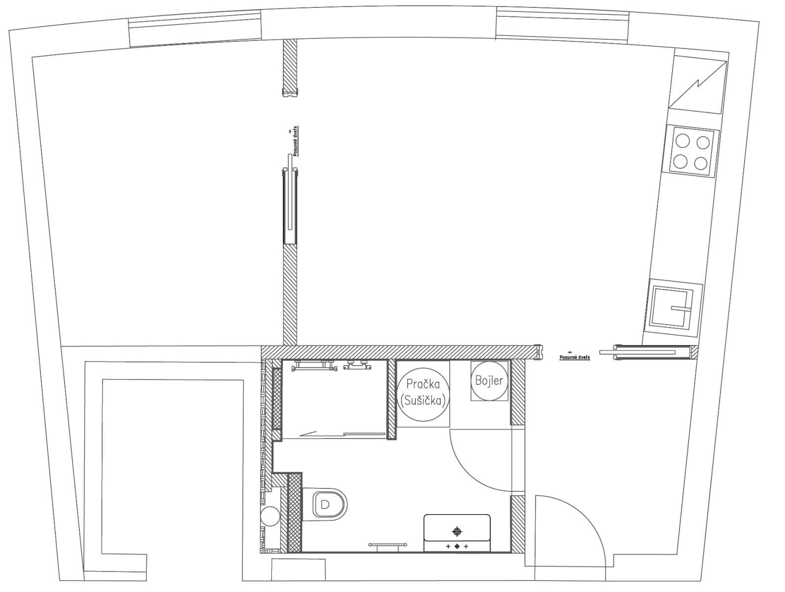 Pronájem bytu 2+kk 37 m², U Kříže, Praha, Praha Pronájem bytu 2+kk 37 m², U Kříže, Praha, Praha