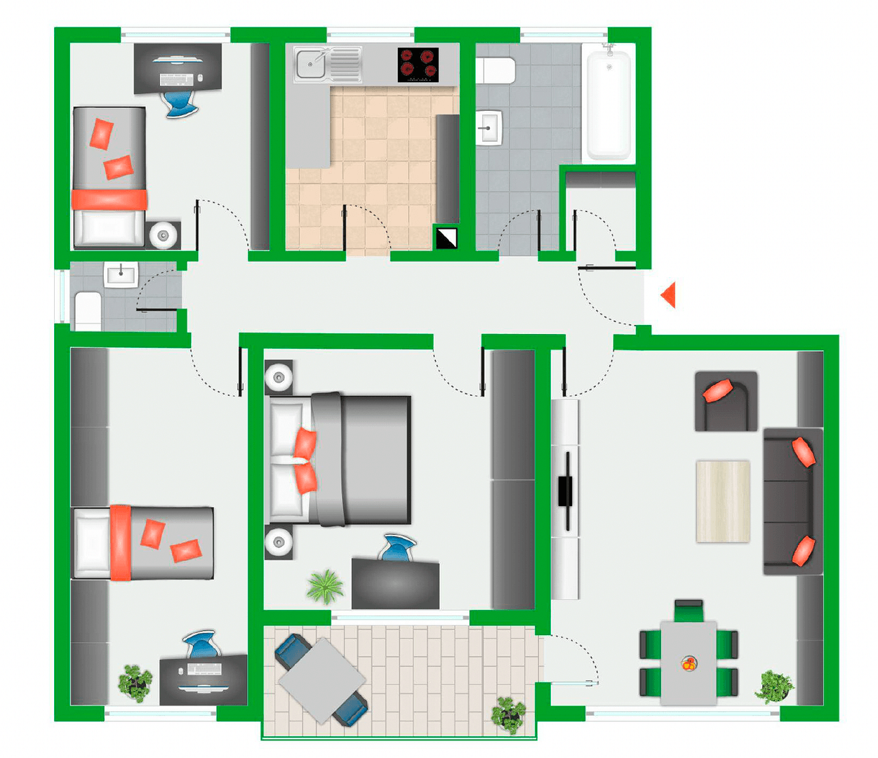 Pronájem bytu 4+1 89 m², Kötztinger Straße 11, Furth im Wald, Bavorsko Pronájem bytu 4+1 89 m², Kötztinger Straße 11, Furth im Wald, Bavorsko