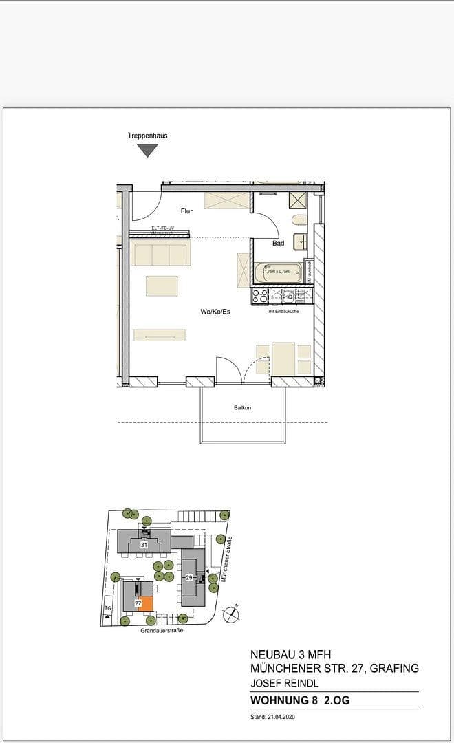 Pronájem bytu 1+1 45 m², Münchener Straße 27, Grafing, Bavorsko Pronájem bytu 1+1 45 m², Münchener Straße 27, Grafing, Bavorsko