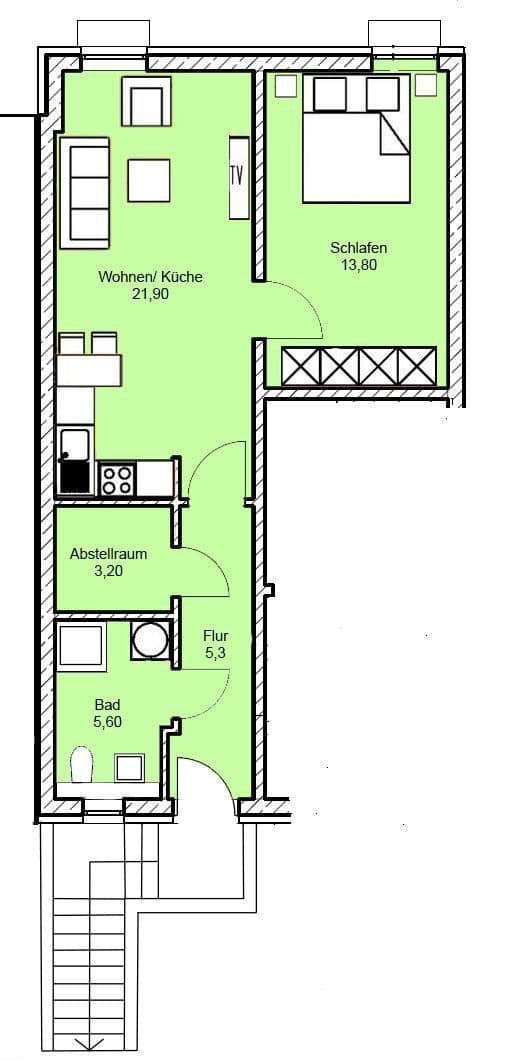 Pronájem bytu 2+1 50 m², Kelsterbach, Hessen Pronájem bytu 2+1 50 m², Kelsterbach, Hessen