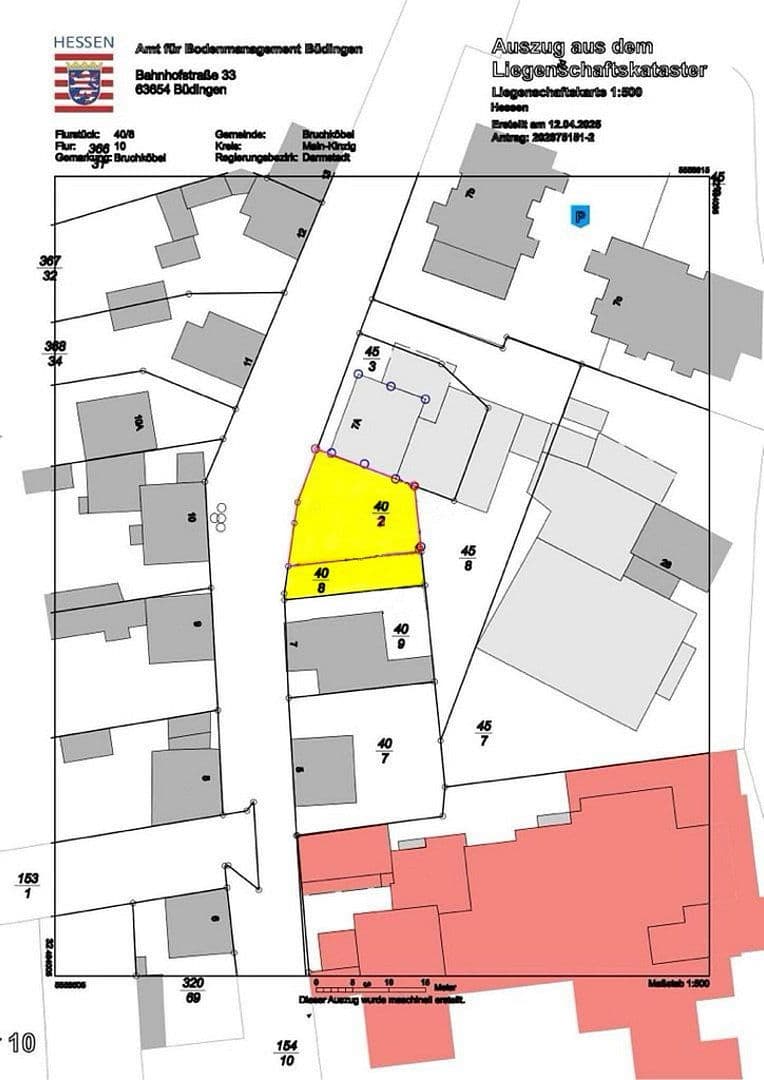 Prodej pozemku 297 m², Jahnstraße 7, Bruchköbel, Hessen Prodej pozemku 297 m², Jahnstraße 7, Bruchköbel, Hessen