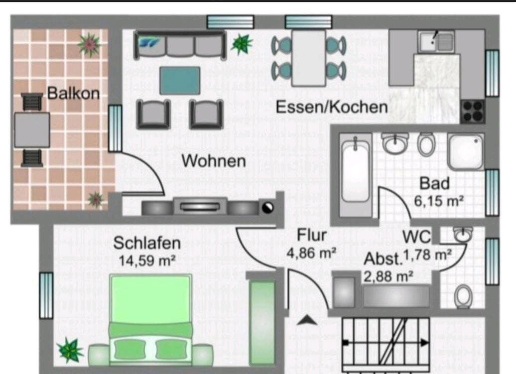 Pronájem bytu 1+1 64 m², Bernsteinstraße 13, Malsch, Bádensko-Württembersko Pronájem bytu 1+1 64 m², Bernsteinstraße 13, Malsch, Bádensko-Württembersko