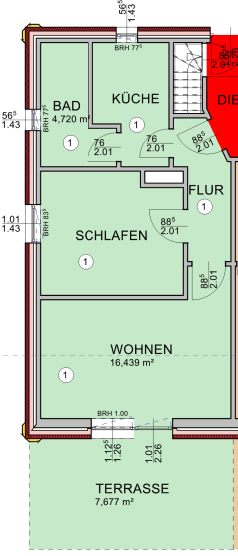 Pronájem bytu 2+1 46 m², Schulstrasse 30A, Norden, Dolní Sasko Pronájem bytu 2+1 46 m², Schulstrasse 30A, Norden, Dolní Sasko