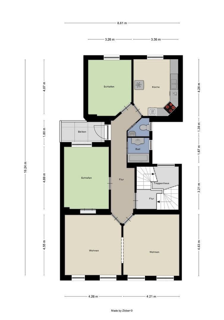 Pronájem bytu 4+1 100 m², Stieglitzstr., Wuppertal, Severní Porýní-Vestfálsko Pronájem bytu 4+1 100 m², Stieglitzstr., Wuppertal, Severní Porýní-Vestfálsko