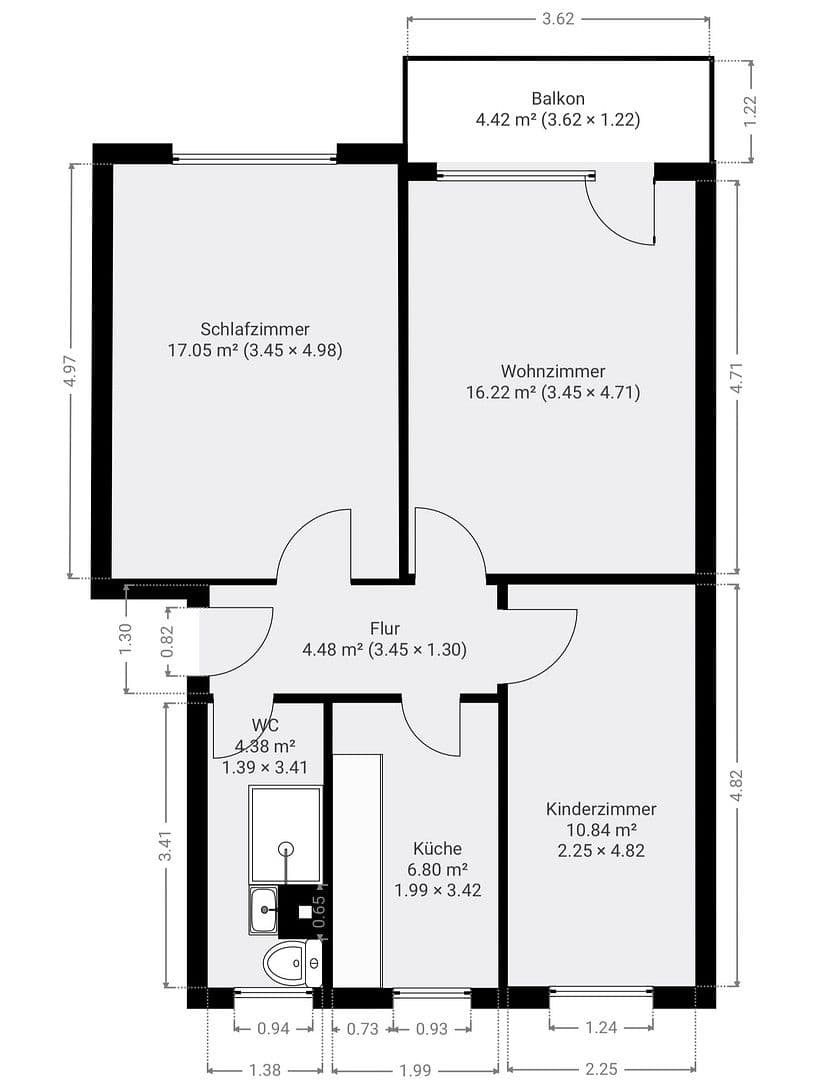 Pronájem bytu 3+1 60 m², Hans-Beimler-Str. 25, Greifswald, Mecklenburg-Vorpommern Pronájem bytu 3+1 60 m², Hans-Beimler-Str. 25, Greifswald, Mecklenburg-Vorpommern