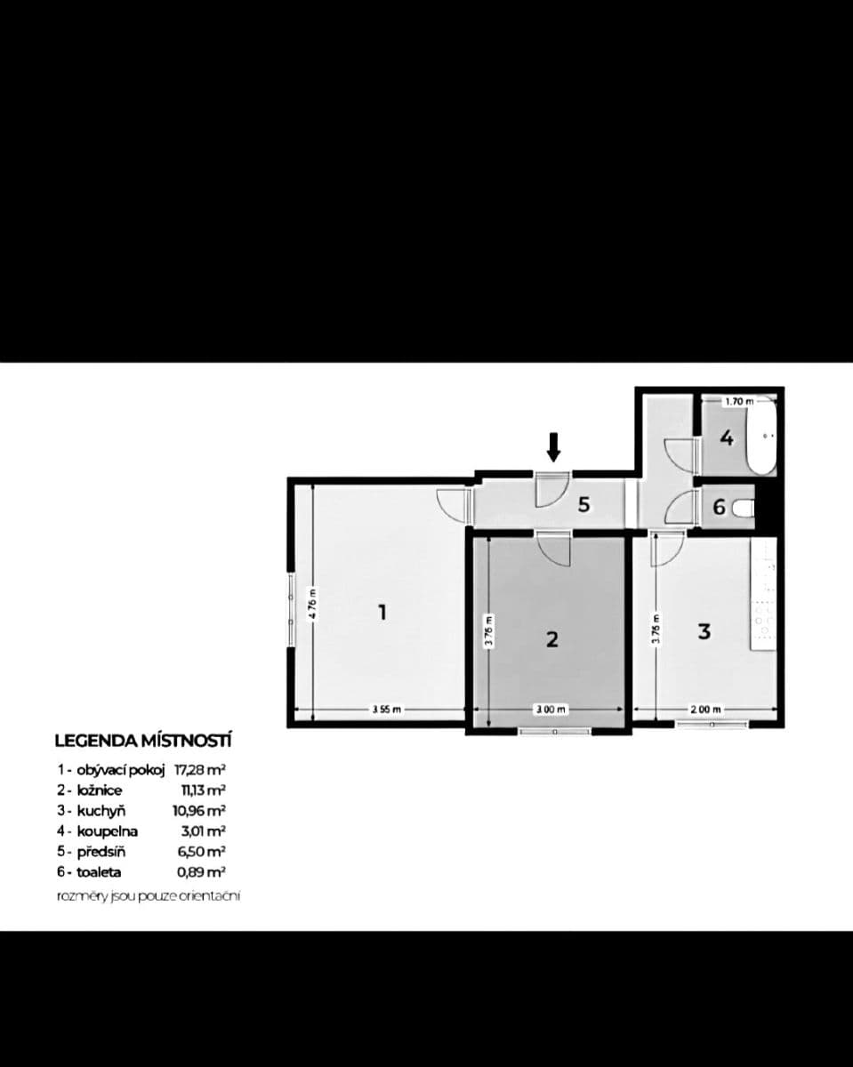 Pronájem bytu 2+1 50 m², Krupská, Praha, Praha Pronájem bytu 2+1 50 m², Krupská, Praha, Praha