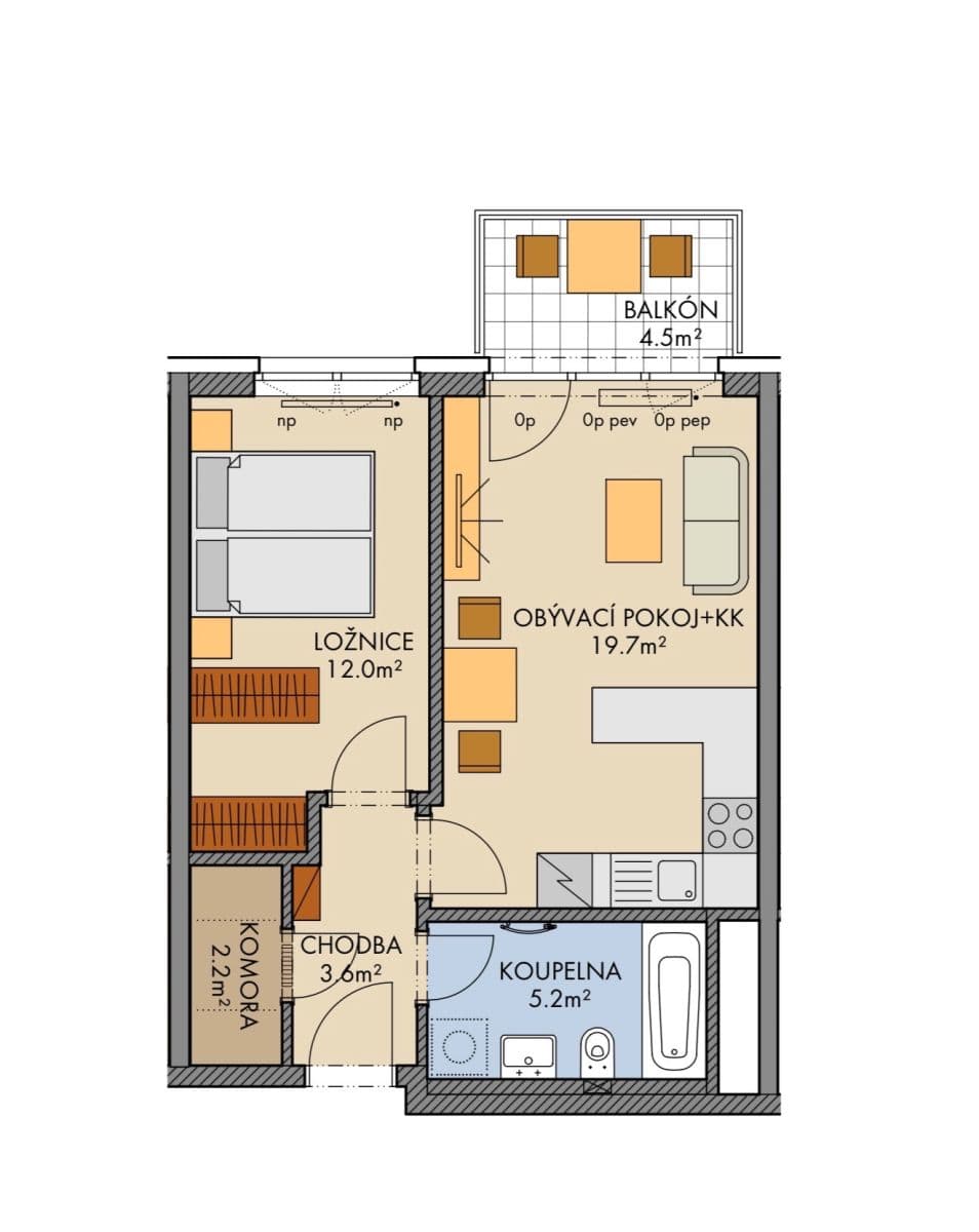 Pronájem bytu 2+kk 45 m², Pod Harfou, Praha, Praha Pronájem bytu 2+kk 45 m², Pod Harfou, Praha, Praha