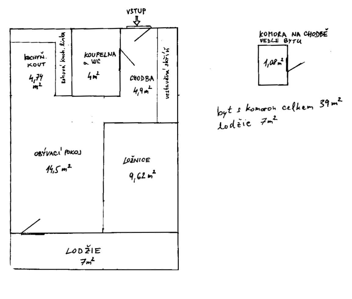 Pronájem bytu 2+kk 39 m², Mirovická, Praha, Praha Pronájem bytu 2+kk 39 m², Mirovická, Praha, Praha