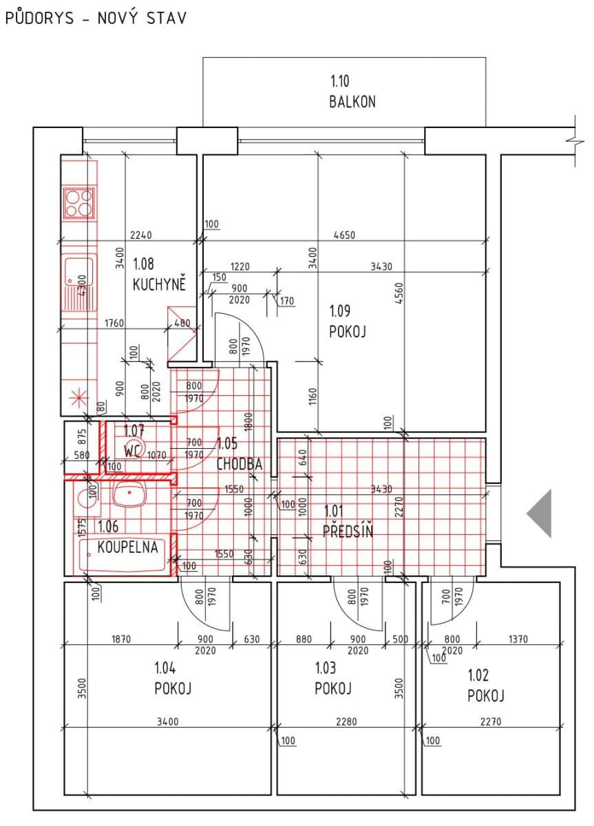Pronájem bytu 4+1 79 m², Bartákova, Brno, Jihomoravský kraj Pronájem bytu 4+1 79 m², Bartákova, Brno, Jihomoravský kraj