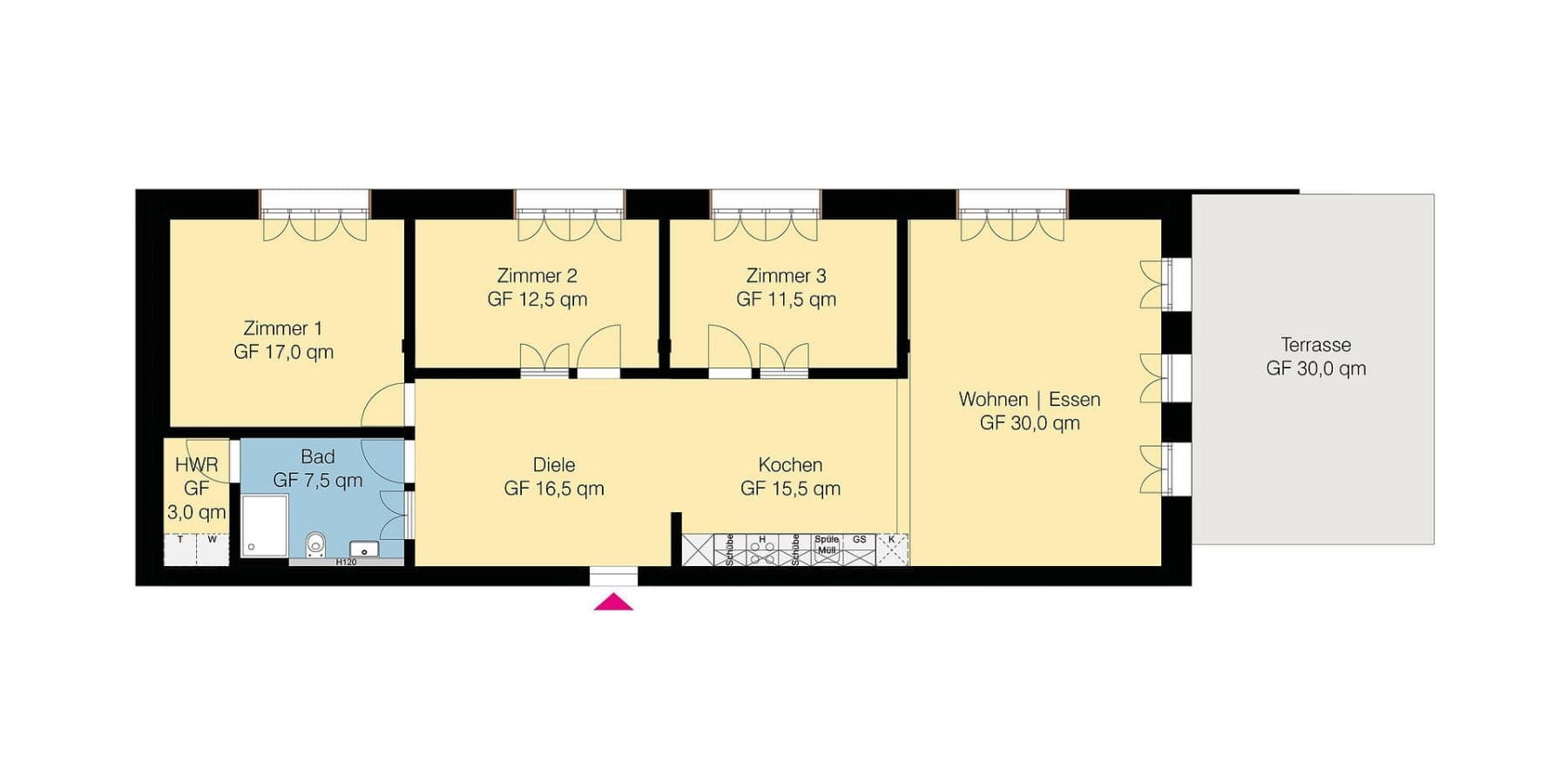 Pronájem bytu 4+1 128 m², Am Küsterberg 6A, Wolfsburg, Dolní Sasko Pronájem bytu 4+1 128 m², Am Küsterberg 6A, Wolfsburg, Dolní Sasko