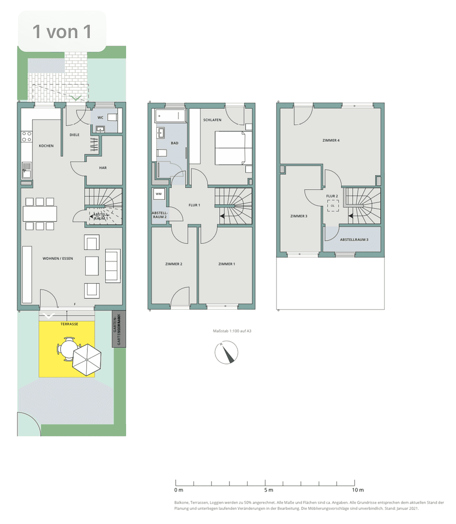 Pronájem domu 139 m², pozemek 122 m², Rotkehlchenweg 134, Wiesbaden, Hessen Pronájem domu 139 m², pozemek 122 m², Rotkehlchenweg 134, Wiesbaden, Hessen