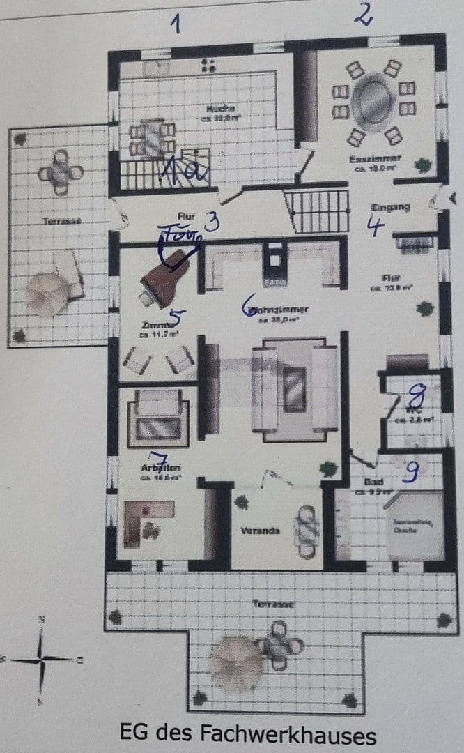 Prodej domu 250 m², pozemek 2.104 m², Uchte, Dolní Sasko Prodej domu 250 m², pozemek 2.104 m², Uchte, Dolní Sasko