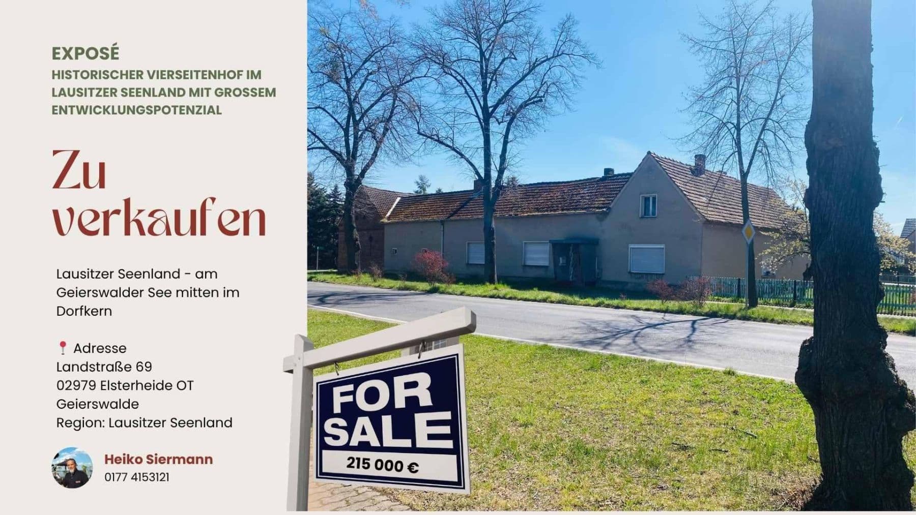 Prodej domu 300 m², pozemek 1.227 m², Landstr. 69, Elsterheide - Halštrowska Hola, Sasko Prodej domu 300 m², pozemek 1.227 m², Landstr. 69, Elsterheide - Halštrowska Hola, Sasko