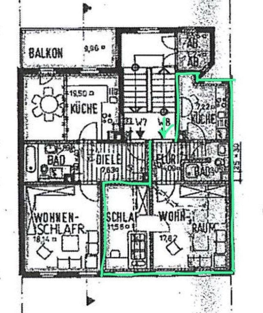 Pronájem bytu 2+1 44 m², Georg-Büchner-Straße 29, Gera, Durynsko Pronájem bytu 2+1 44 m², Georg-Büchner-Straße 29, Gera, Durynsko