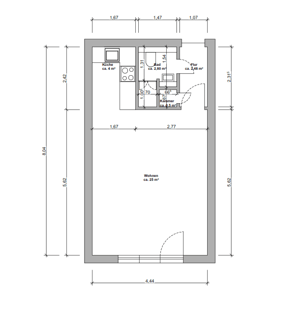 Prodej bytu 1+1 35 m², Cranachstraße 23, Berlin, Berlín Prodej bytu 1+1 35 m², Cranachstraße 23, Berlin, Berlín