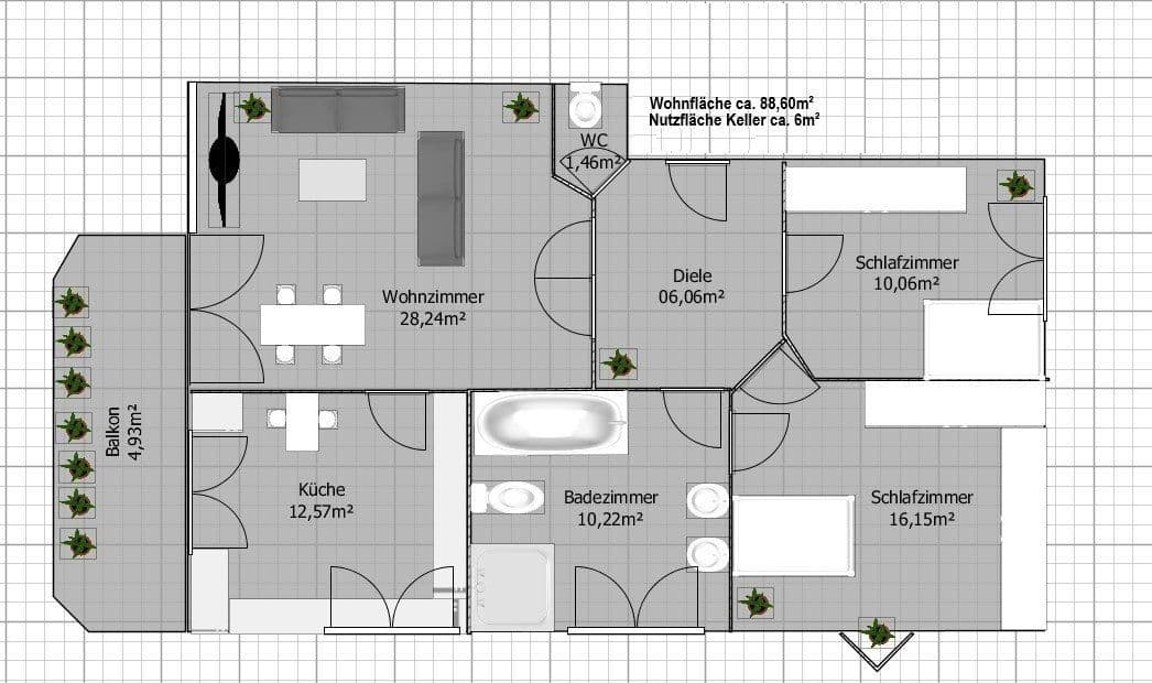 Pronájem bytu 3+1 90 m², Kelkheim (Taunus), Hessen Pronájem bytu 3+1 90 m², Kelkheim (Taunus), Hessen