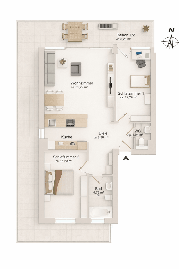 Prodej bytu 3+1 81 m², Saseler Chaussee 4a, Hamburg, Hamburg Prodej bytu 3+1 81 m², Saseler Chaussee 4a, Hamburg, Hamburg