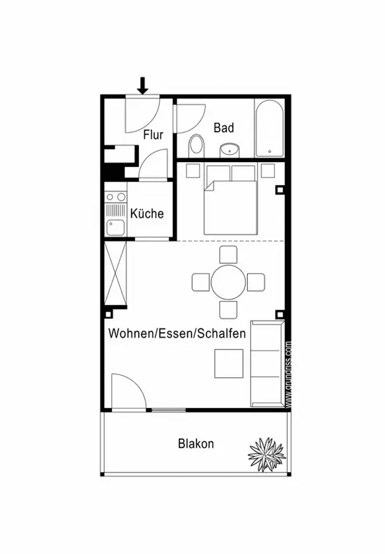 Pronájem bytu 1+1 42 m², Kiefernstraße 1, Siegsdorf, Bavorsko Pronájem bytu 1+1 42 m², Kiefernstraße 1, Siegsdorf, Bavorsko
