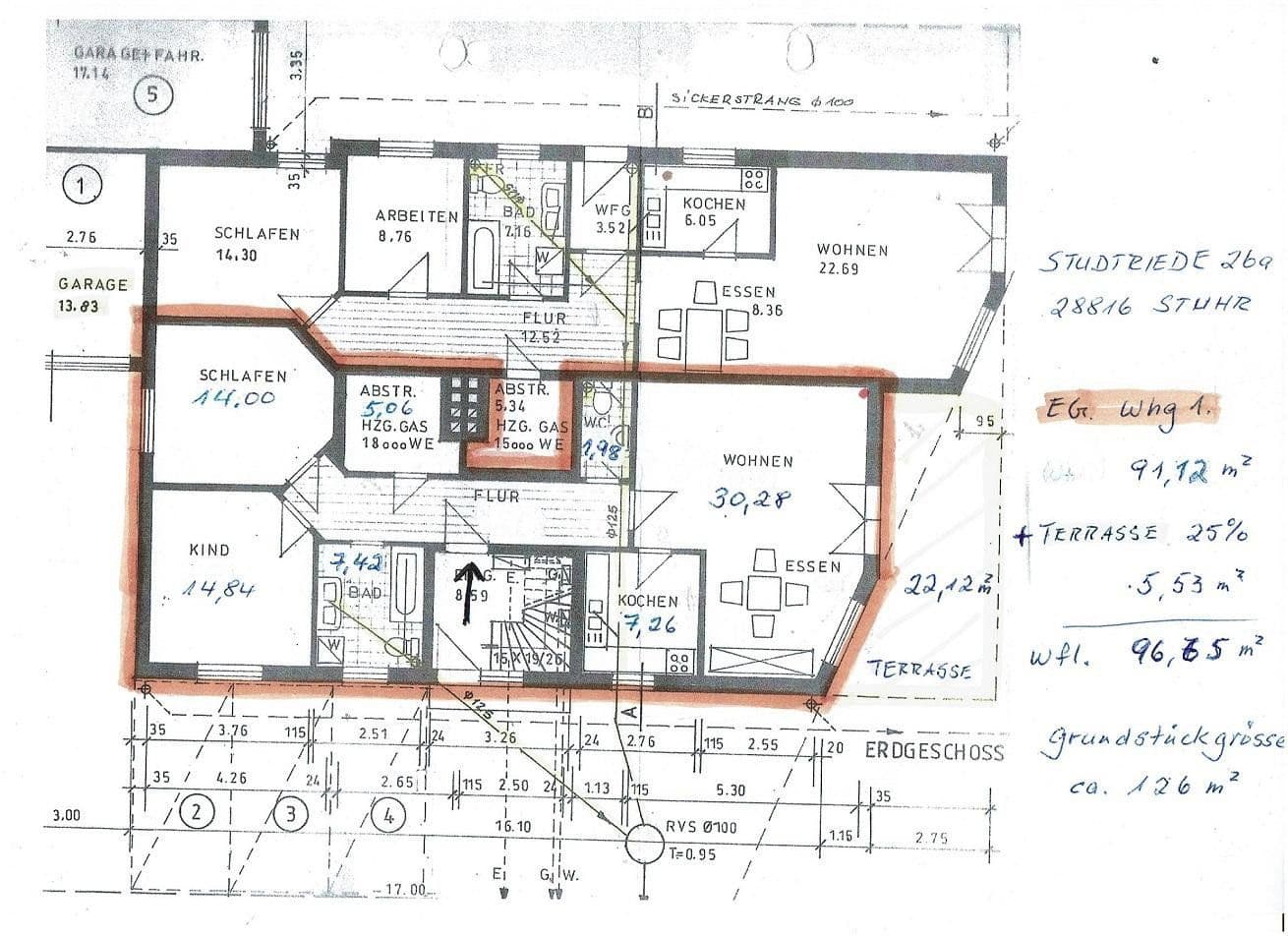 Prodej bytu 3+1 97 m², Studtriede 26a, Stuhr, Dolní Sasko Prodej bytu 3+1 97 m², Studtriede 26a, Stuhr, Dolní Sasko
