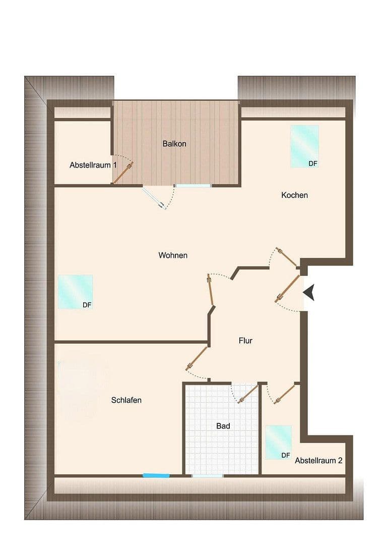 Pronájem bytu 2+1 55 m², Norderschlag 43a, Husum, Šlesvicko-Holštýnsko Pronájem bytu 2+1 55 m², Norderschlag 43a, Husum, Šlesvicko-Holštýnsko