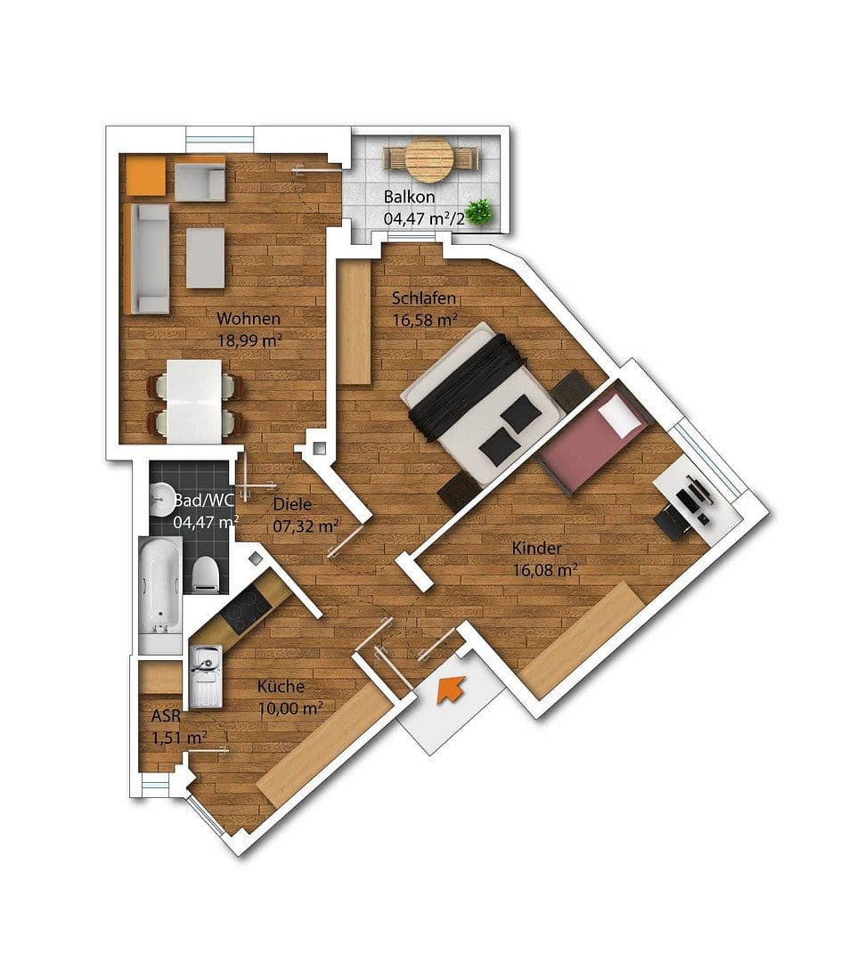 Pronájem bytu 3+1 78 m², Nöthnitzer Straße 36, Dresden, Sasko Pronájem bytu 3+1 78 m², Nöthnitzer Straße 36, Dresden, Sasko