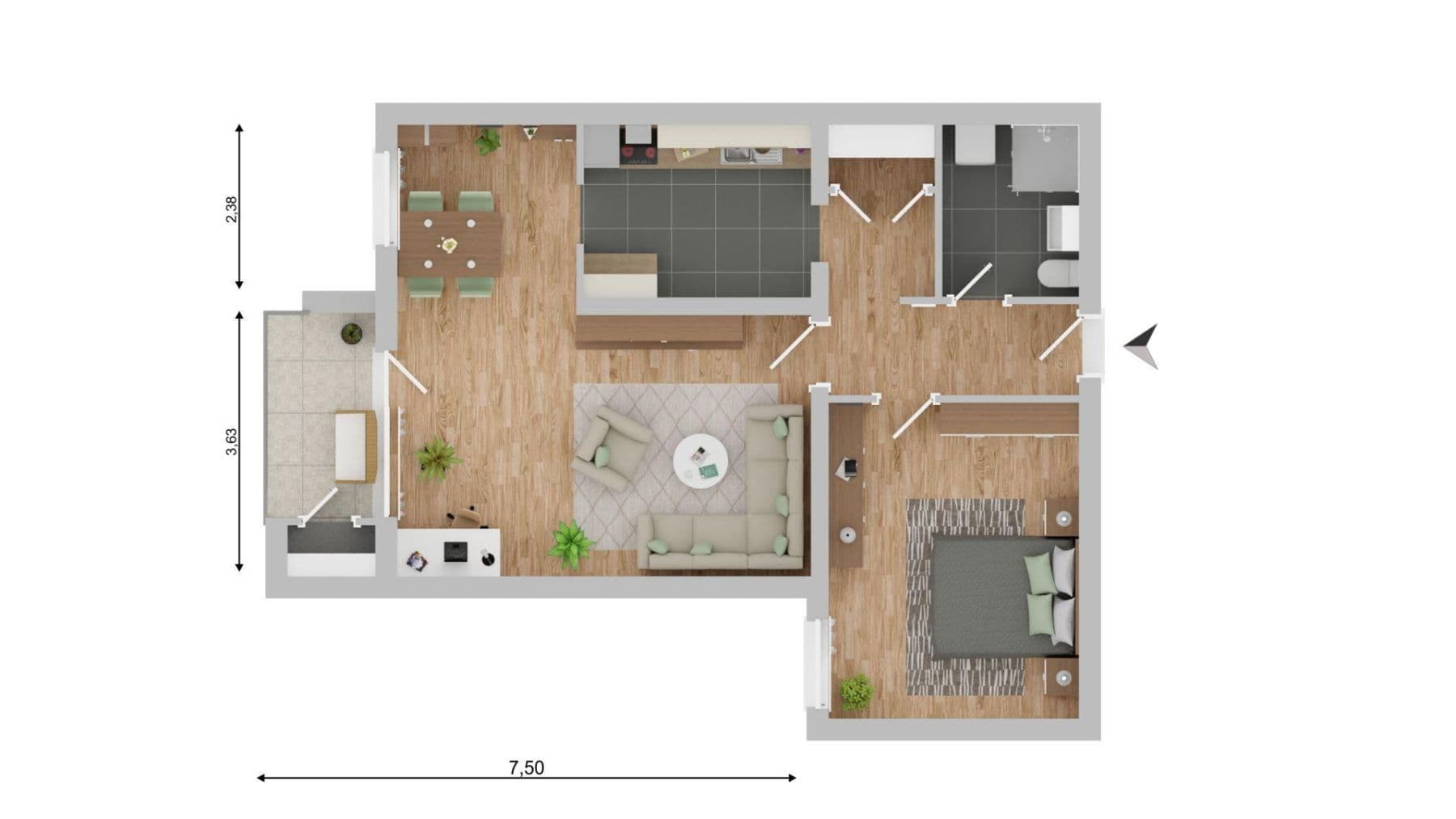 Pronájem bytu 2+1 64 m², Steinkamp 29, Harrislee, Šlesvicko-Holštýnsko Pronájem bytu 2+1 64 m², Steinkamp 29, Harrislee, Šlesvicko-Holštýnsko