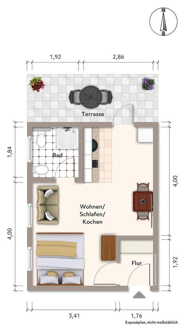 Pronájem bytu 1+1 35 m², Altes Dorf 20, Stendal, Sasko-Anhaltsko Pronájem bytu 1+1 35 m², Altes Dorf 20, Stendal, Sasko-Anhaltsko
