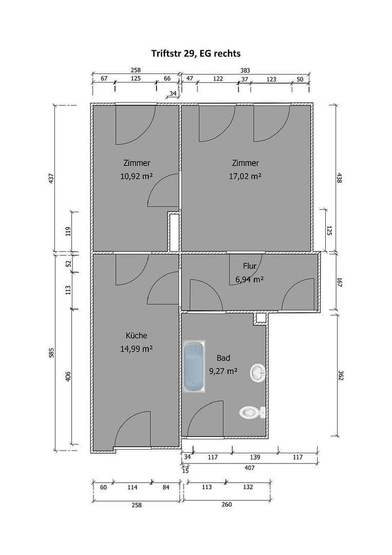Pronájem bytu 2+1 60 m², Triftstr. 29, Halle, Sasko-Anhaltsko Pronájem bytu 2+1 60 m², Triftstr. 29, Halle, Sasko-Anhaltsko