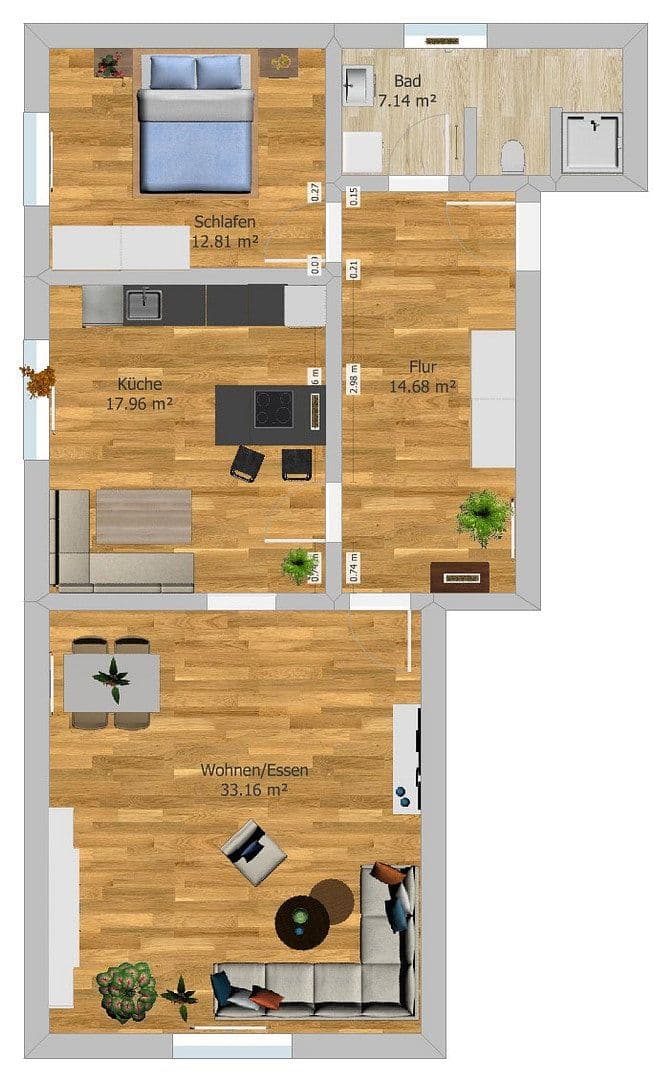 Pronájem bytu 2+kk 86 m², Obertaufkirchen, Bavorsko Pronájem bytu 2+kk 86 m², Obertaufkirchen, Bavorsko