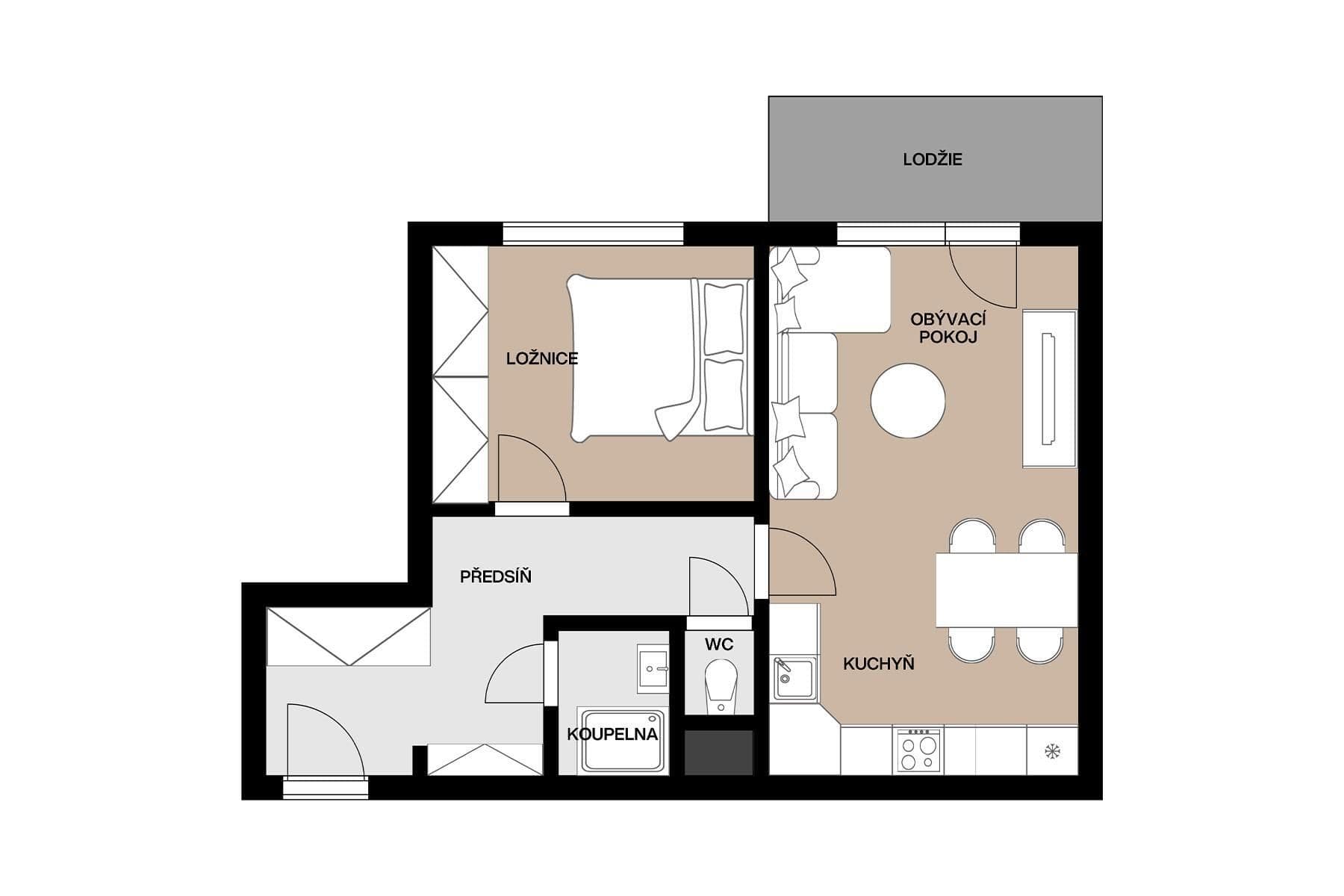 Prodej bytu 2+kk 42 m², Dlouhá, České Budějovice, Jihočeský kraj Prodej bytu 2+kk 42 m², Dlouhá, České Budějovice, Jihočeský kraj