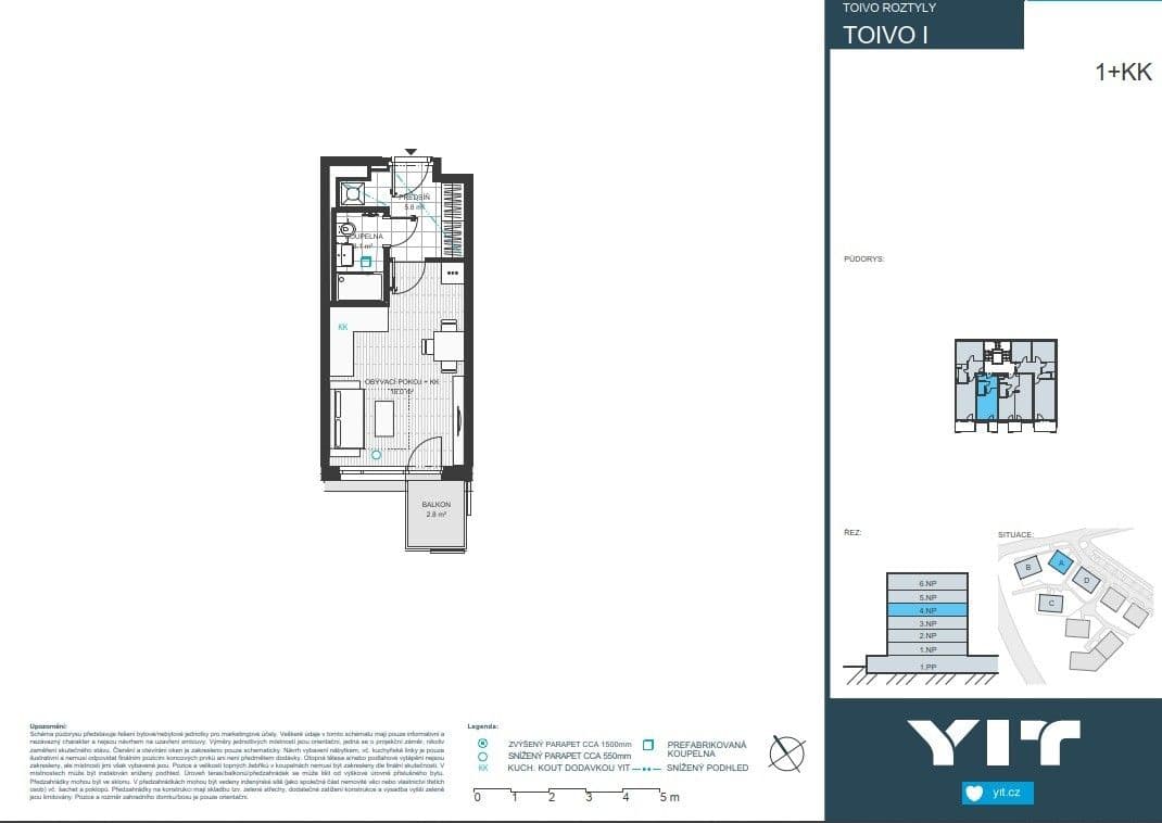 Pronájem bytu 1+kk 30 m², Komárkova, Praha, Praha Pronájem bytu 1+kk 30 m², Komárkova, Praha, Praha